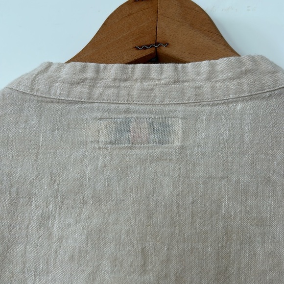 Vineyard Vines Oatmeal Linen/Cotton Peasant Blouse Sz Lg + MEASUREMENTS! - Picture 7 of 10